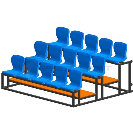 Купить Трибуна мобильная 3 ряда сиденья пластиковые на 15 мест в Раменском 
